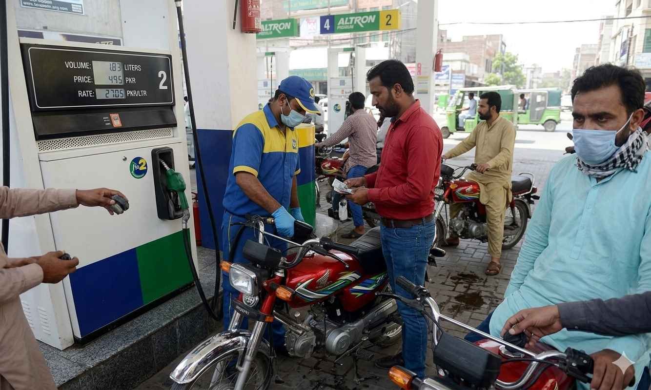 Fuel station with price display board