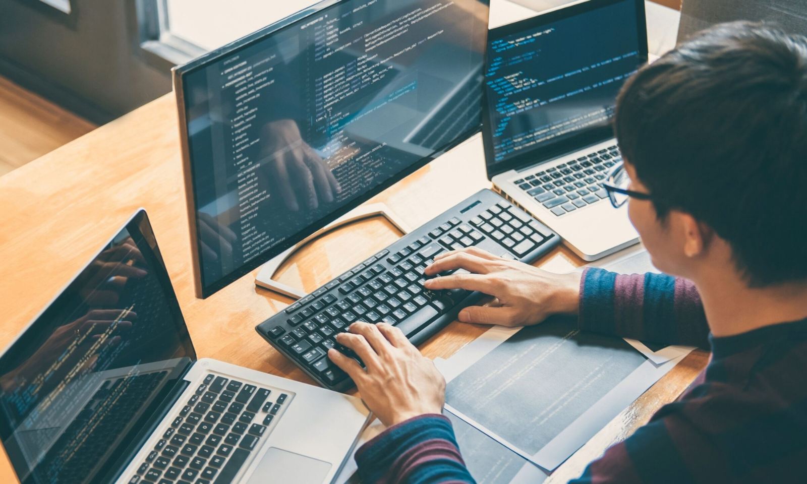 Software office workspace, tech export tax