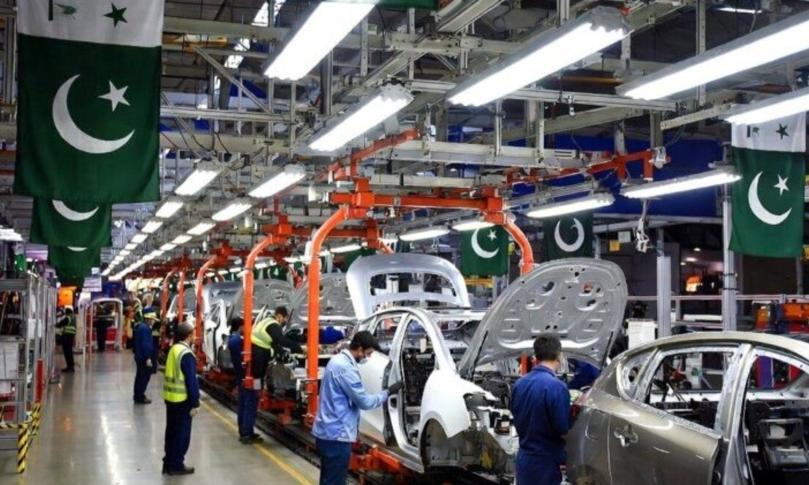 Vehicles at import processing facility