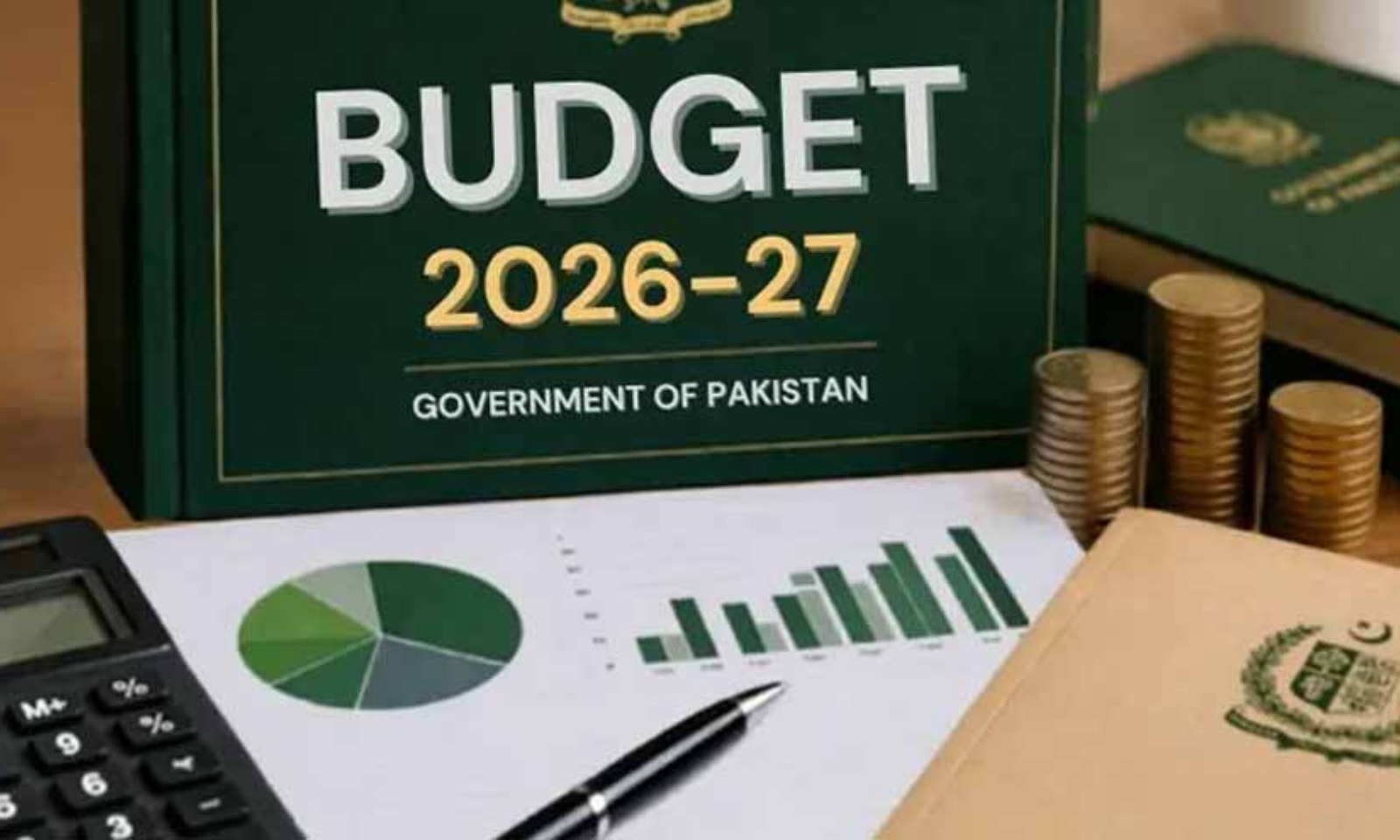 Budget document with financial calculator