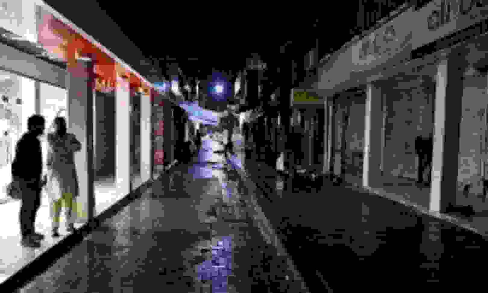 City street at night, curfew restrictions